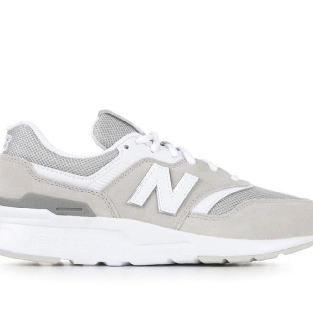 New Balance Light Gray and White Sneakers